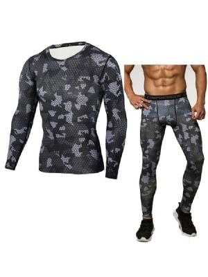 Männer Print Atmungsaktive Ganzkörper Pullover Sport Sets