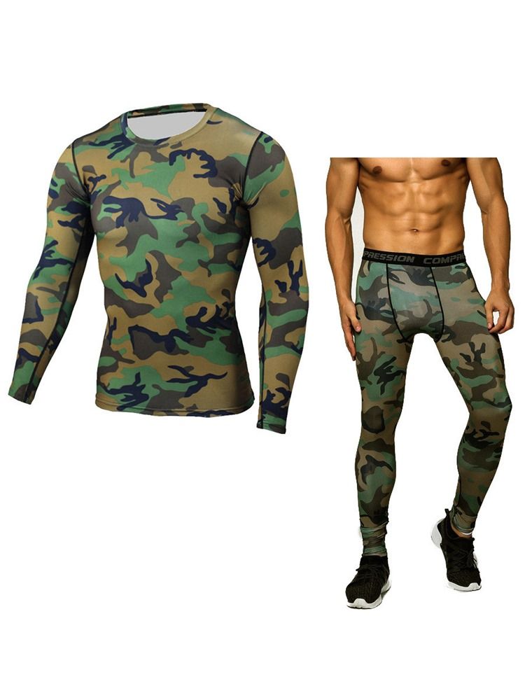 Männer Print Atmungsaktive Ganzkörper Pullover Sport Sets