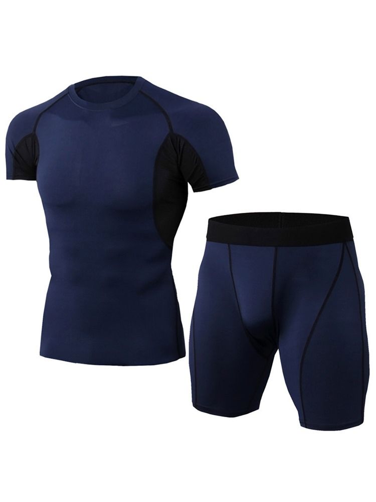 Sport-set Mit Colorblock-shorts Für Herren