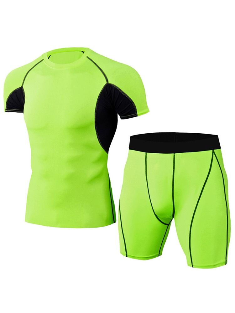 Sport-set Mit Colorblock-shorts Für Herren