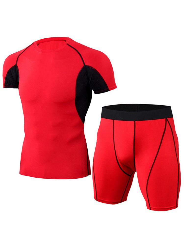 Sport-set Mit Colorblock-shorts Für Herren