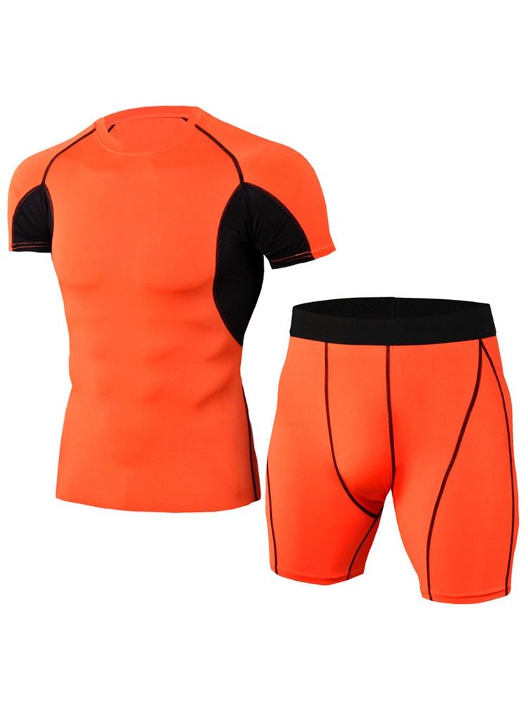 Sport-set Mit Colorblock-shorts Für Herren