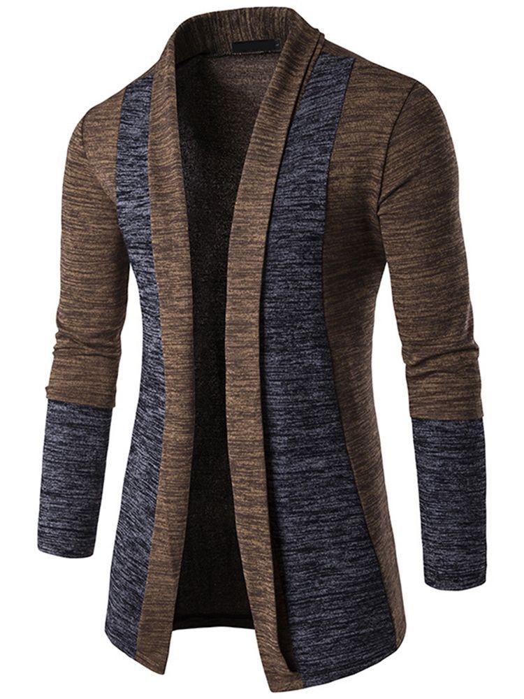 Color Block Cardigan Casual Herren Strick Men