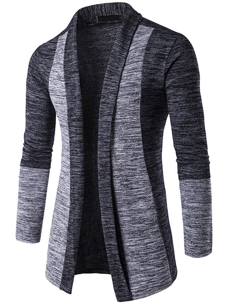 Color Block Cardigan Casual Herren Strick Men