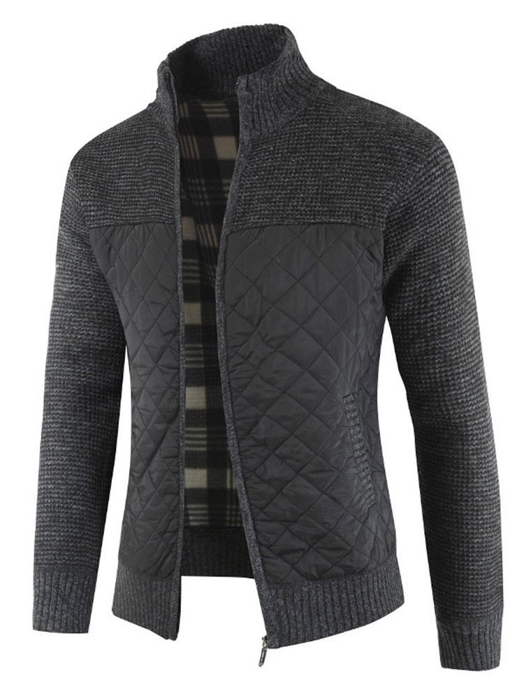 Color Block Patchwork Standard Herren Slim European Sweater