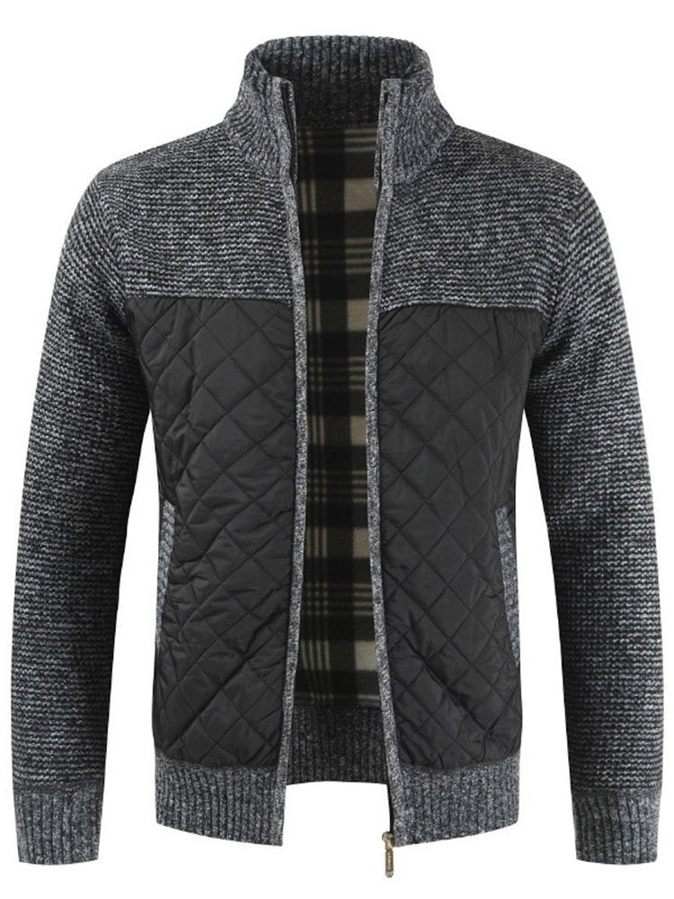 Color Block Patchwork Standard Herren Slim European Sweater