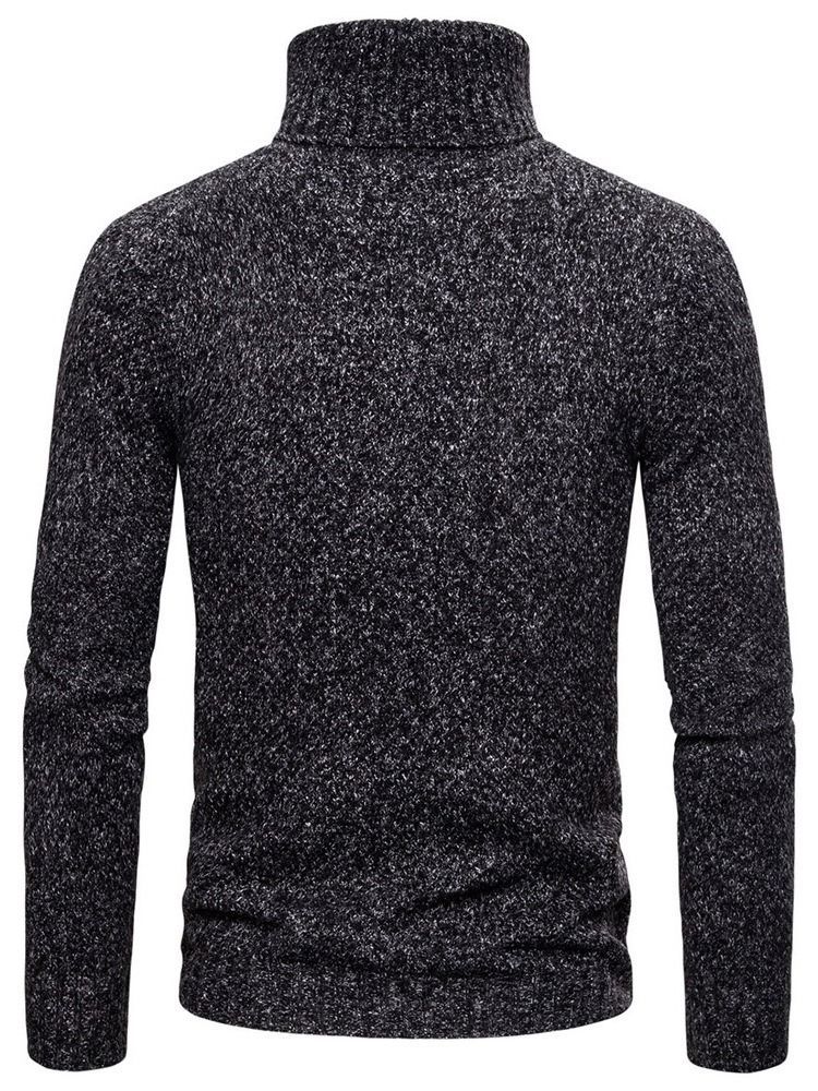 Einfarbiger Rollkragen Standard Casual Herren Pullover