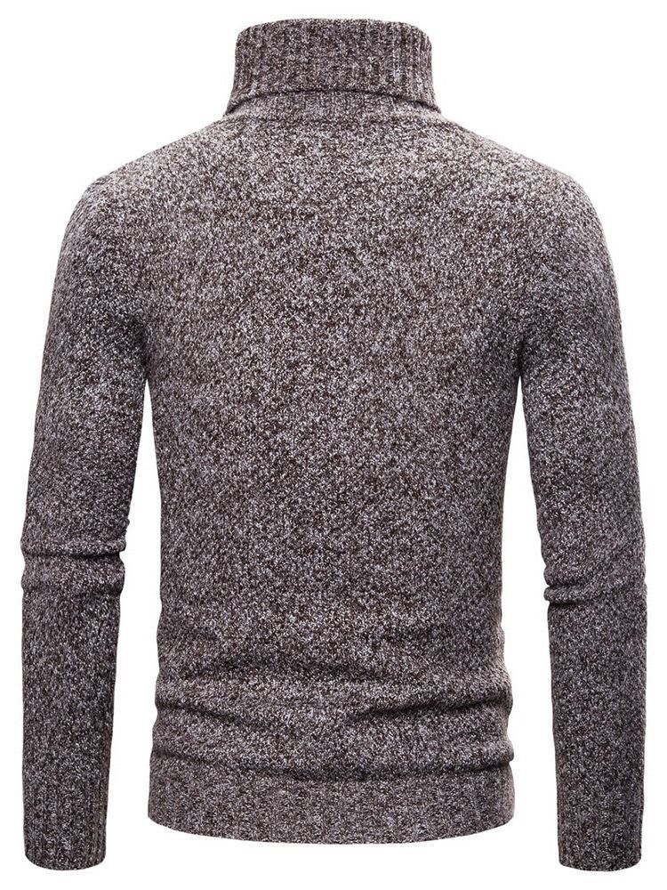 Einfarbiger Rollkragen Standard Casual Herren Pullover