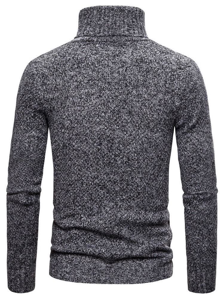 Einfarbiger Rollkragen Standard Casual Herren Pullover