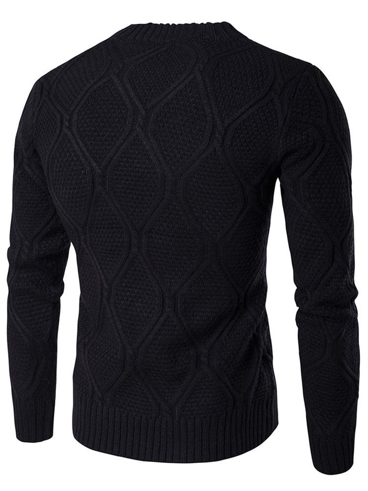 Einfarbiger Rundhalsausschnitt Jacquard Vogue Warm Herren Pullover