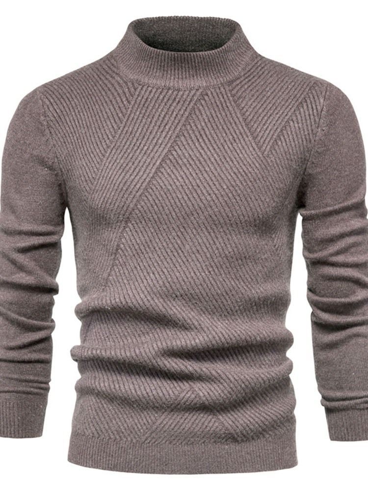 Einfarbiger Standard Winter Casual Herren Pullover