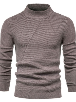 Einfarbiger Standard Winter Casual Herren Pullover