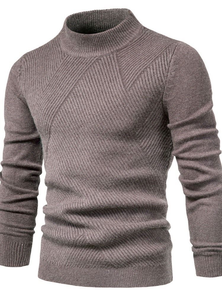 Einfarbiger Standard Winter Casual Herren Pullover