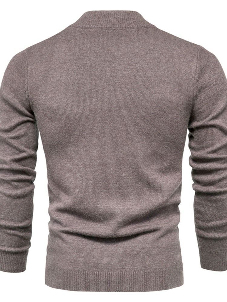 Einfarbiger Standard Winter Casual Herren Pullover