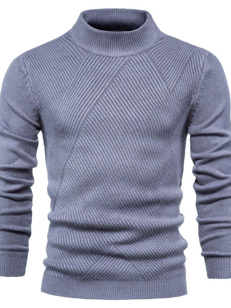 Einfarbiger Standard Winter Casual Herren Pullover