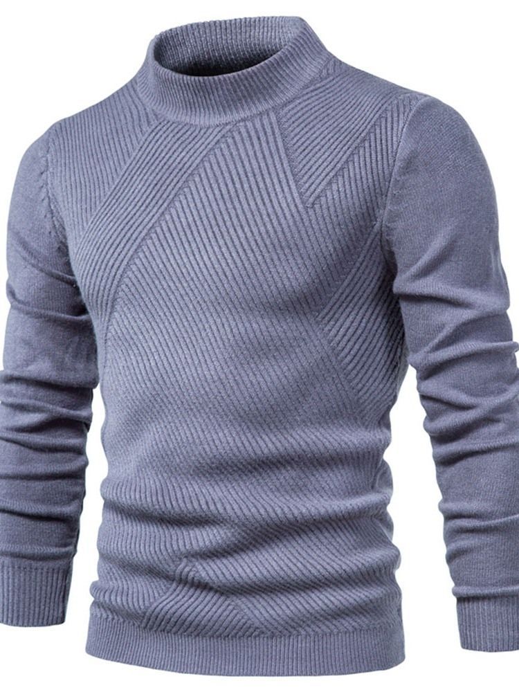 Einfarbiger Standard Winter Casual Herren Pullover