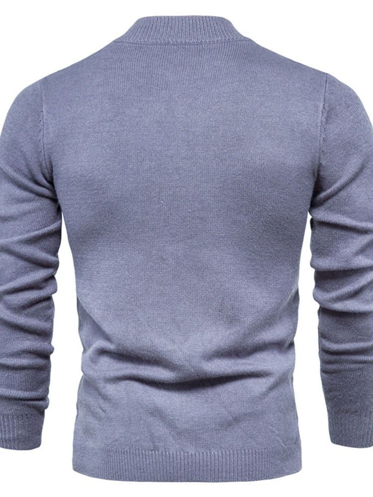 Einfarbiger Standard Winter Casual Herren Pullover