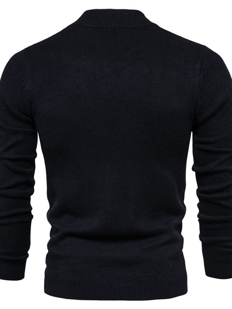 Einfarbiger Standard Winter Casual Herren Pullover