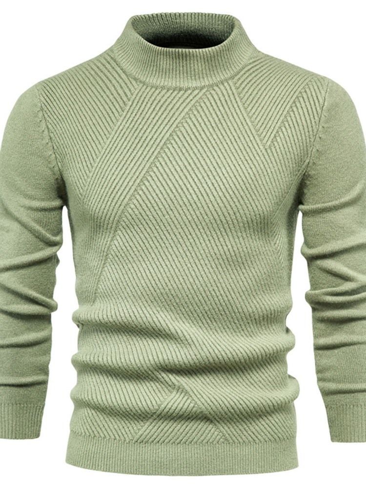 Einfarbiger Standard Winter Casual Herren Pullover