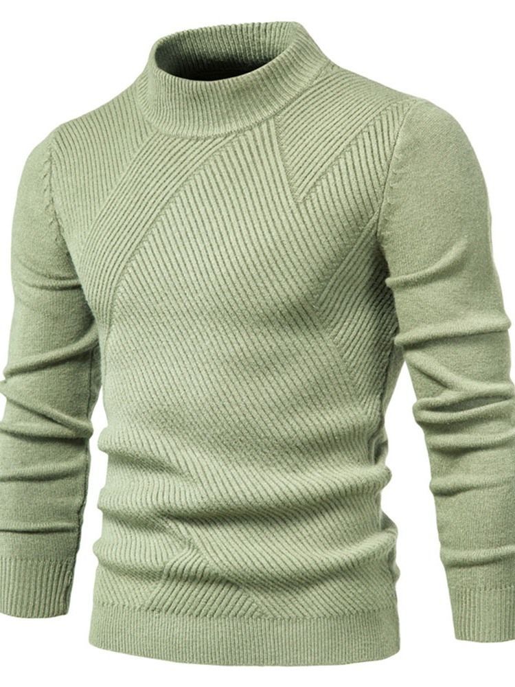 Einfarbiger Standard Winter Casual Herren Pullover