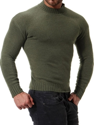 Einfarbiger Stehkragen Casual Slim Herren Pullover