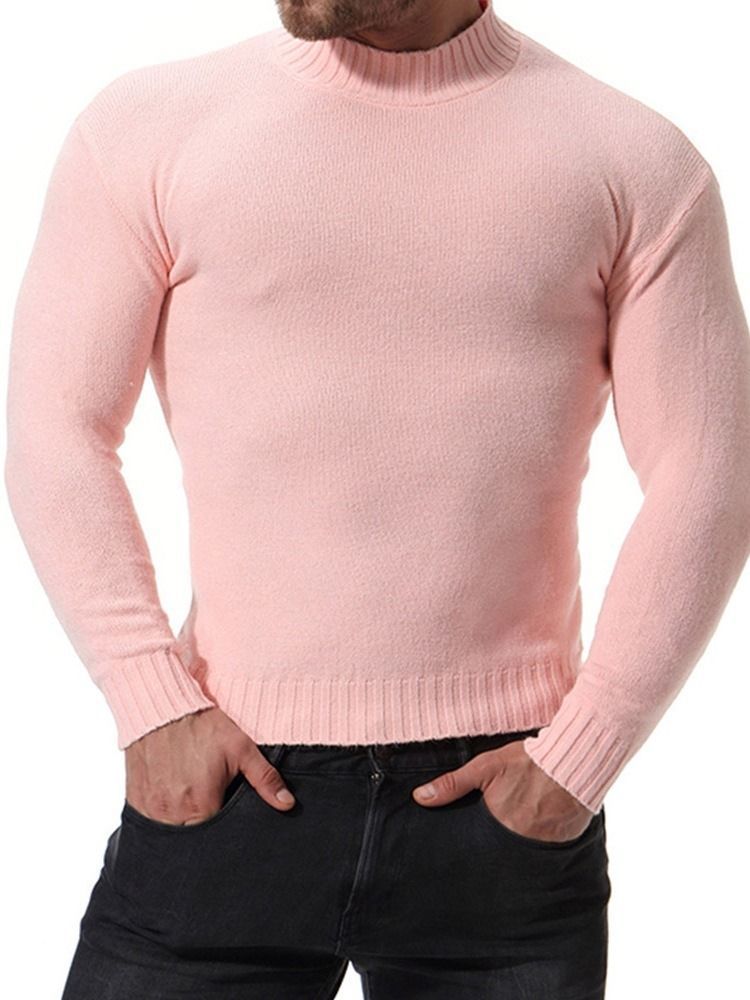 Einfarbiger Stehkragen Casual Slim Herren Pullover