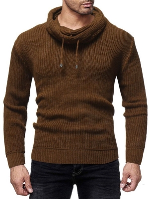 Einfarbiger Winter Slim Herren Pullover Mit Heap Collar