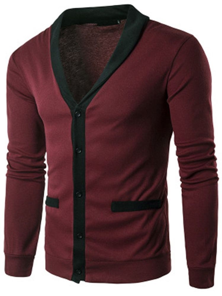 Einreihige Casual Patched Herren Strickwaren