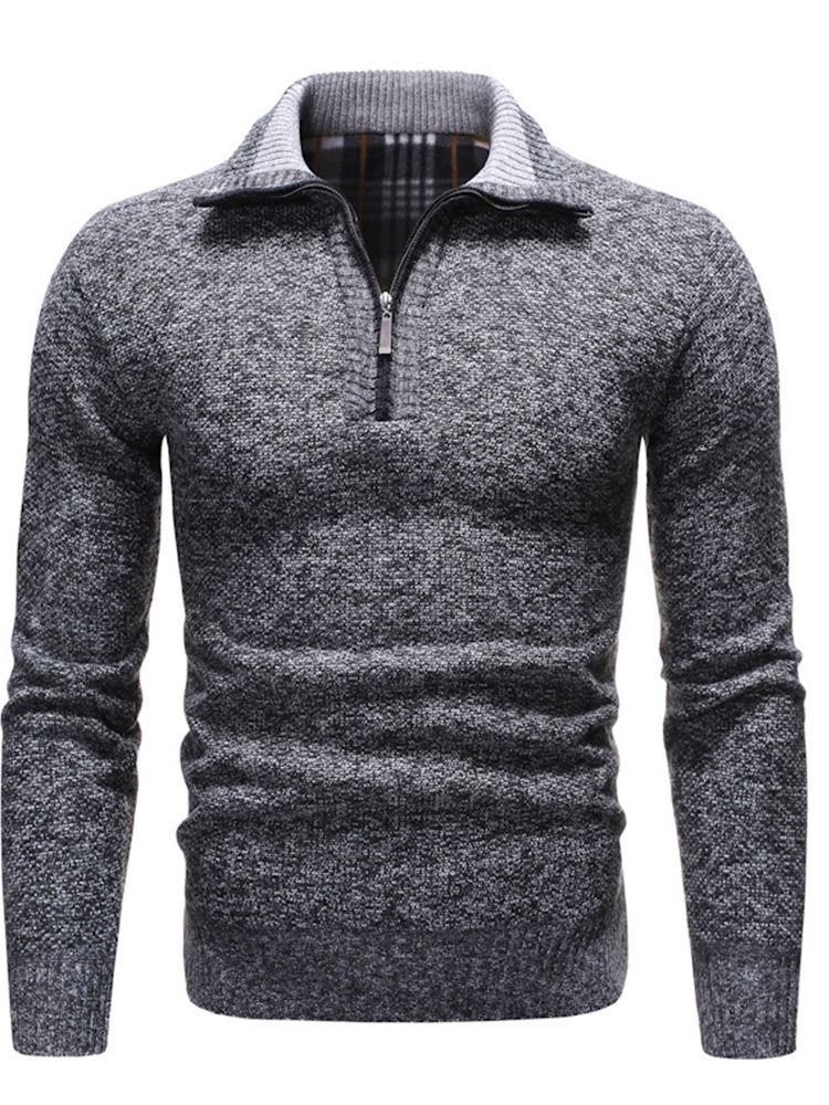 Europäischer Herren-pullover Mit Farbblock-revers Im Silm-stil