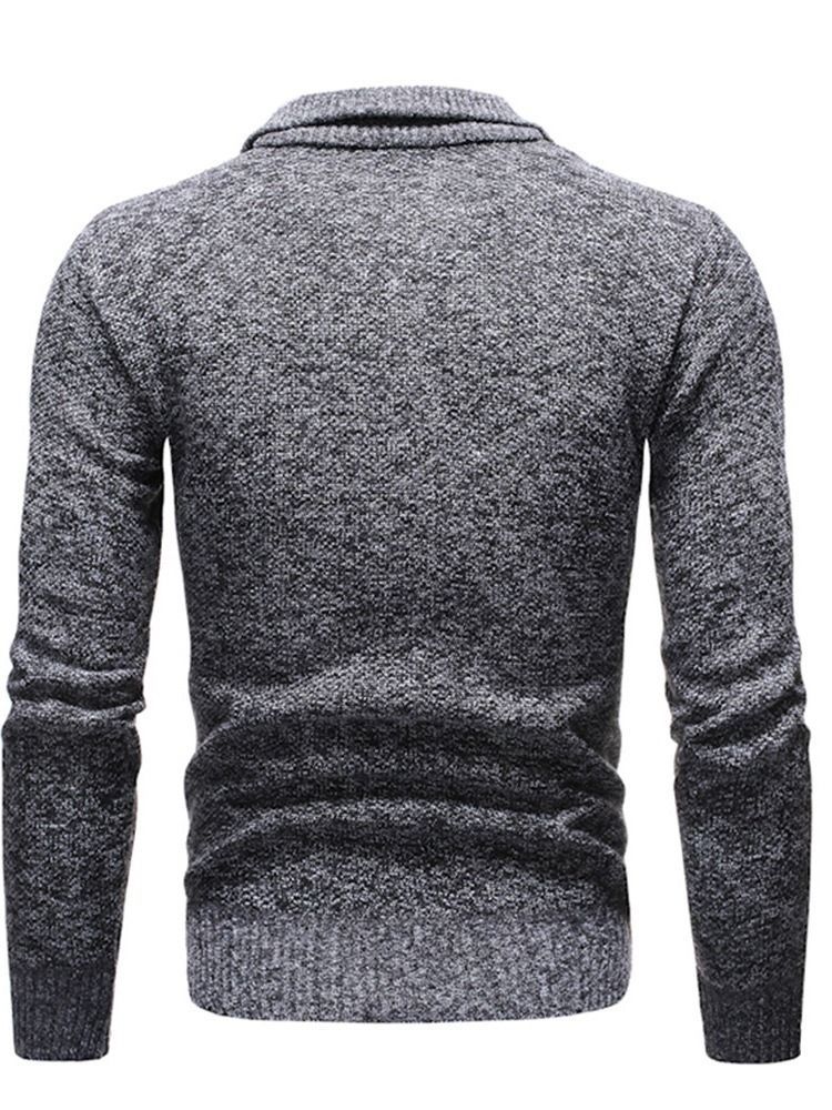 Europäischer Herren-pullover Mit Farbblock-revers Im Silm-stil