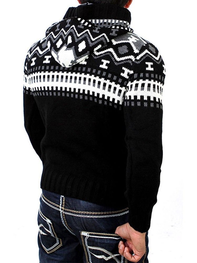 Farbblock-kapuzen-slim-europäischer Herren-pullover