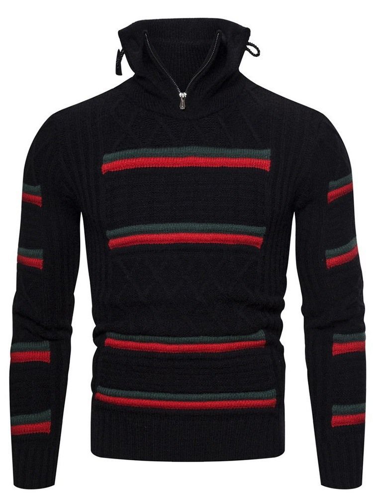 Farbblock Standard Herbst Casual Herren Pullover