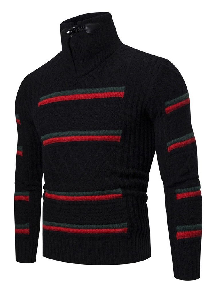 Farbblock Standard Herbst Casual Herren Pullover