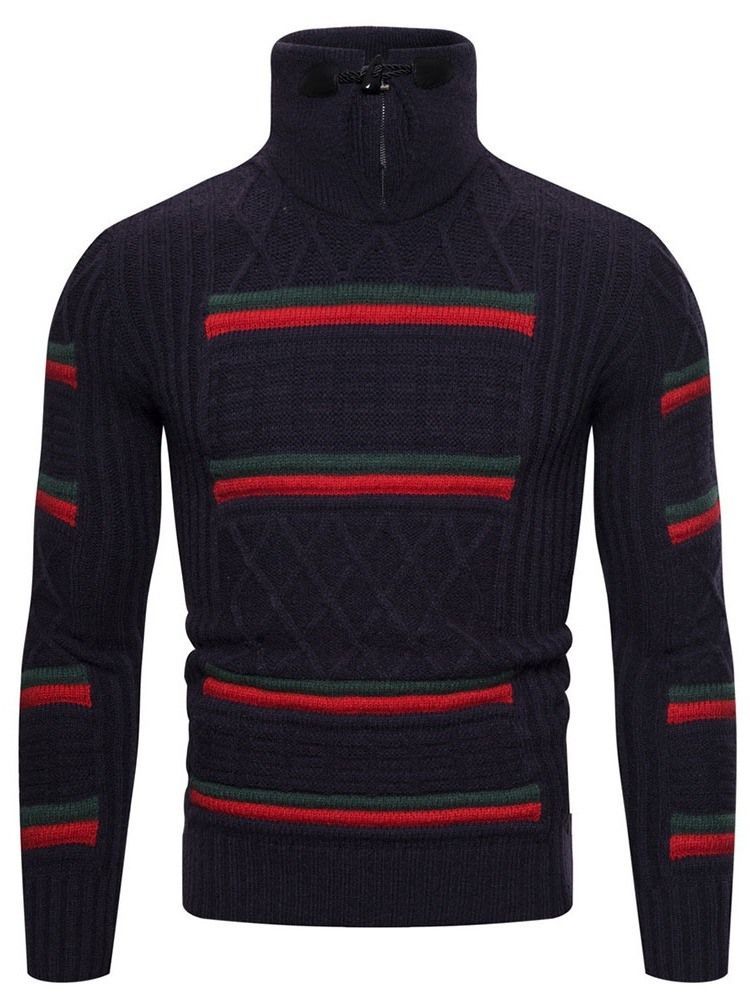 Farbblock Standard Herbst Casual Herren Pullover