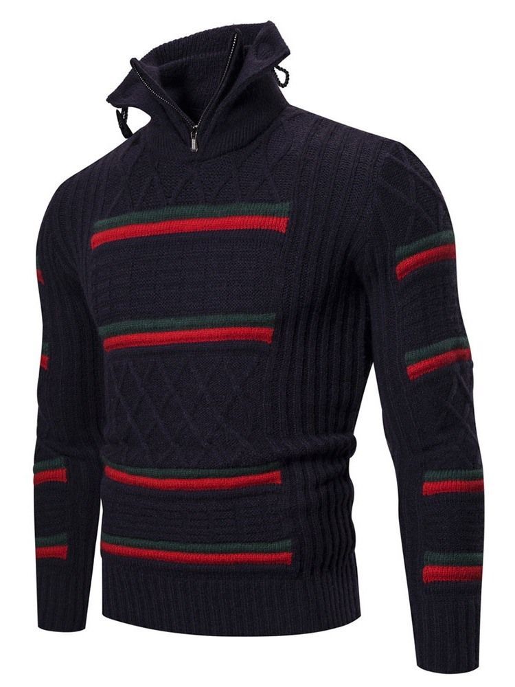 Farbblock Standard Herbst Casual Herren Pullover