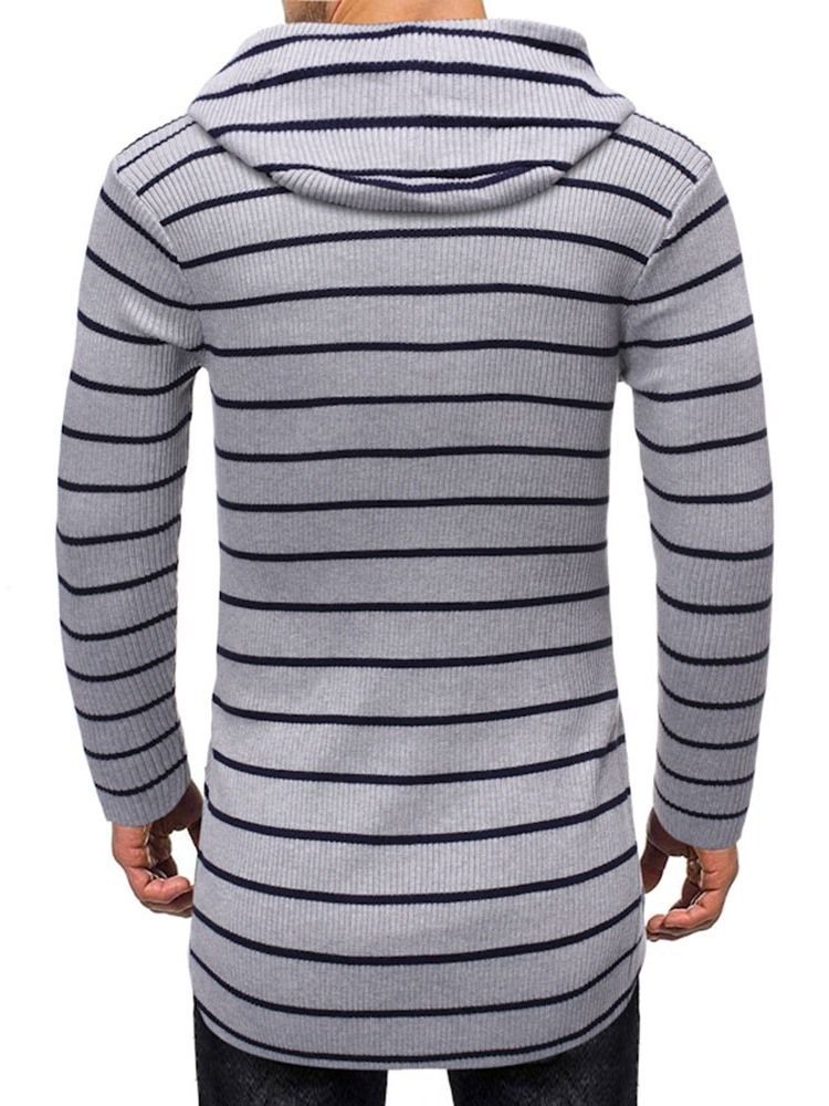 Gestreifter Mittellanger Lässiger Herren-slim-pullover