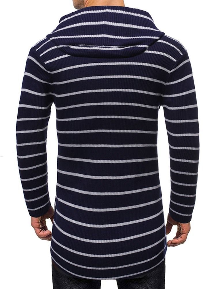 Gestreifter Mittellanger Lässiger Herren-slim-pullover