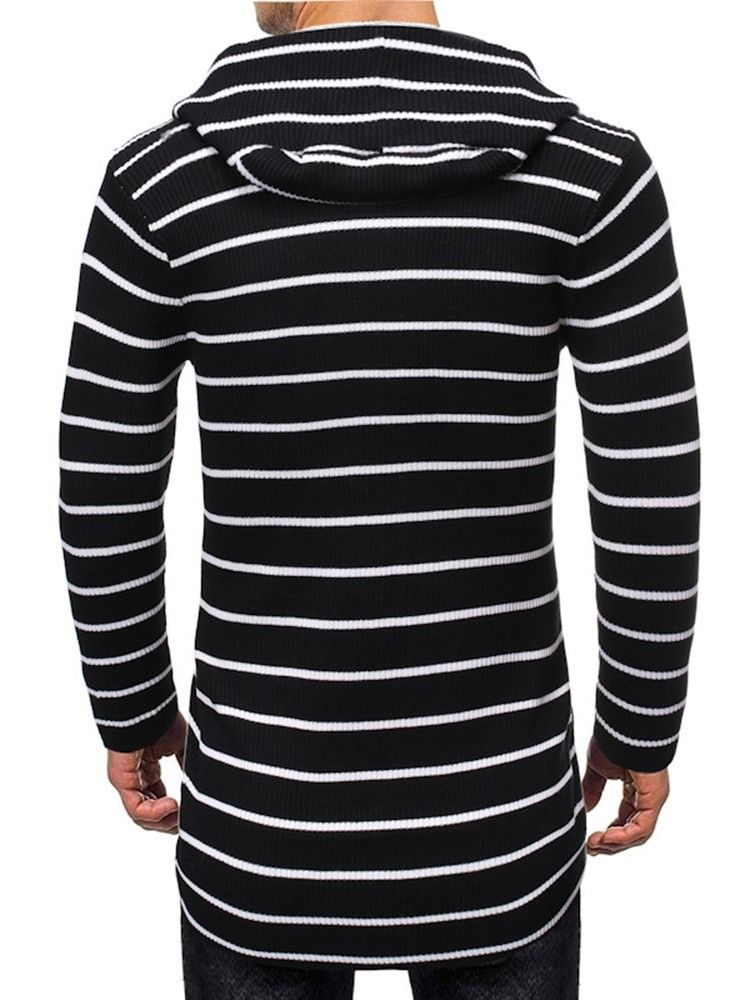 Gestreifter Mittellanger Lässiger Herren-slim-pullover