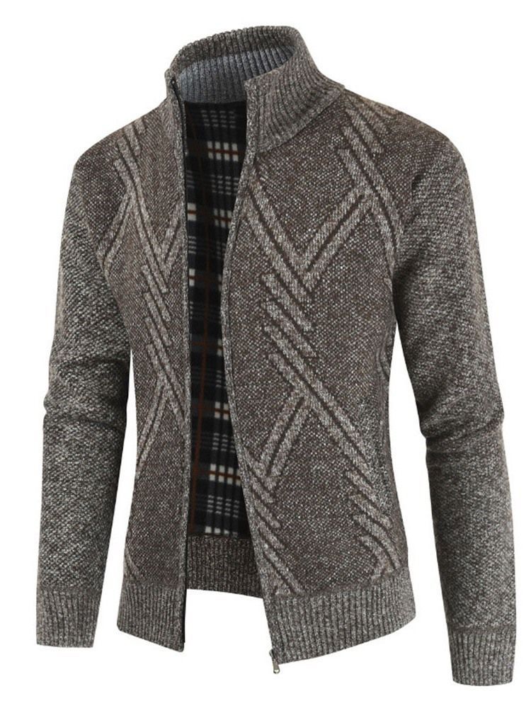 Herren Kleiderständer Kragen Patchwork Standard Slim Casual Pullover