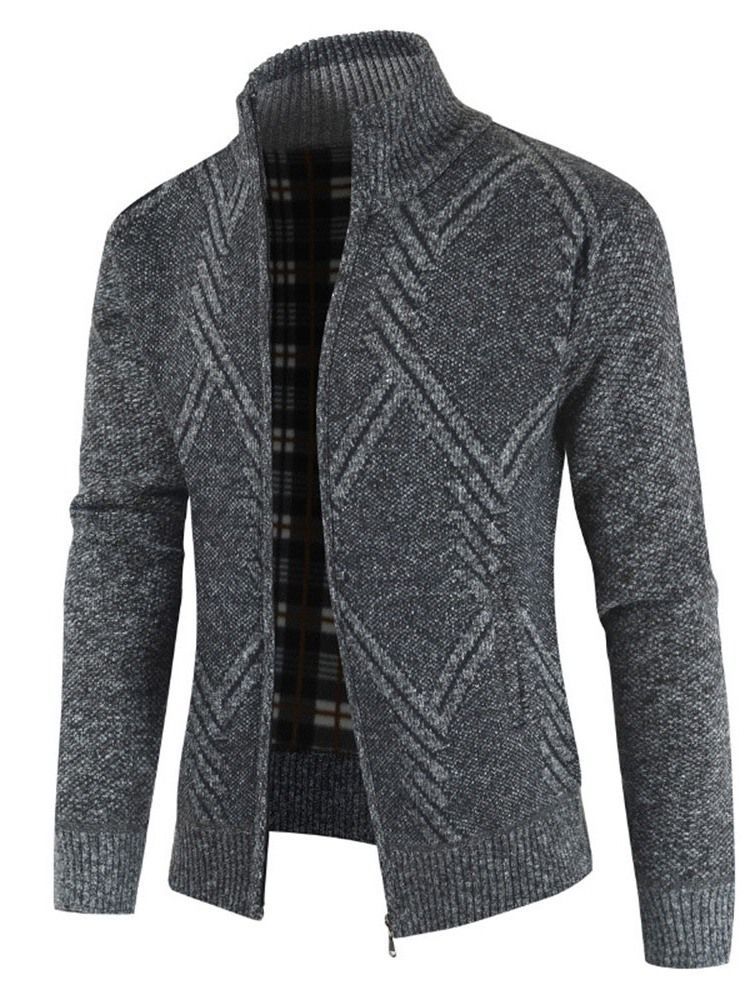 Herren Kleiderständer Kragen Patchwork Standard Slim Casual Pullover