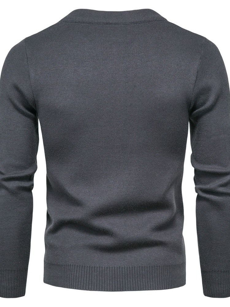 Herren Rundhals-einfarbiger Standard-herbst-reißverschluss-pullover