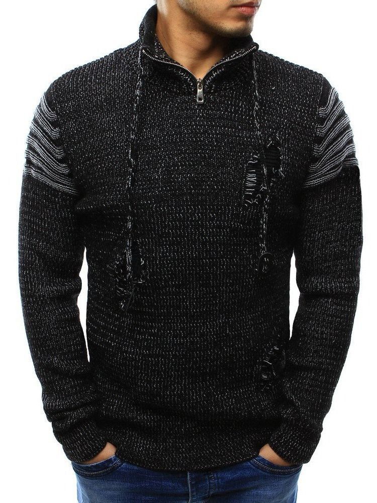 Herren Standard Color Block Loch Winter European Sweater