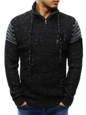 Herren Standard Color Block Loch Winter European Sweater