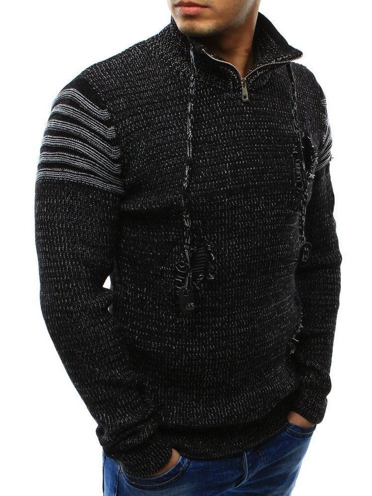 Herren Standard Color Block Loch Winter European Sweater