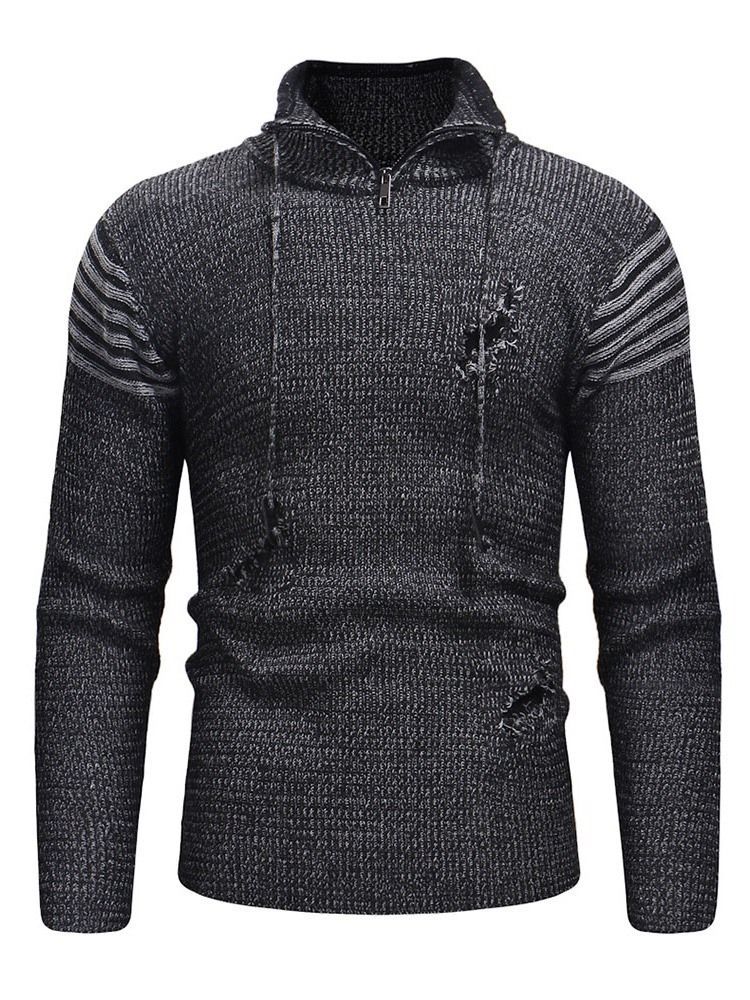 Herren Standard Color Block Loch Winter European Sweater