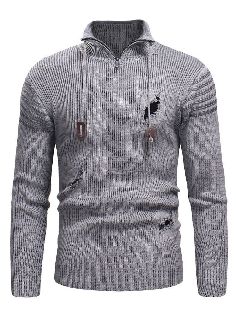 Herren Standard Color Block Loch Winter European Sweater