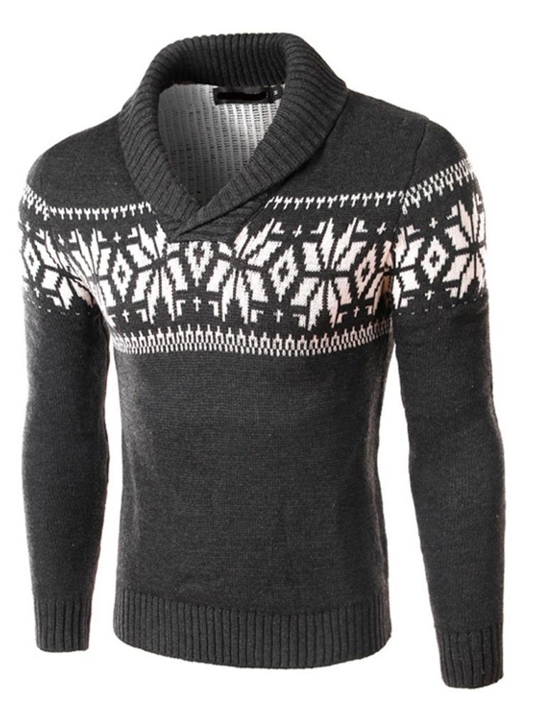 Herren Standard Geometrischer Casual Winter Pullover