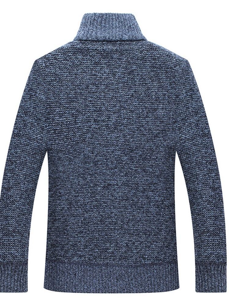 Herren Stehkragen Standard Patchwork Slim Winter Pullover