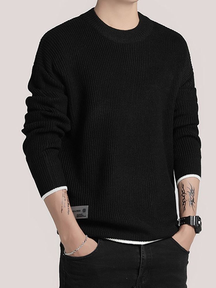 Männer Farbblock Standard Pullover Loose