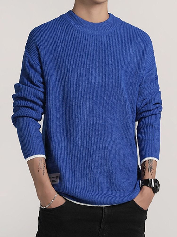 Männer Farbblock Standard Pullover Loose